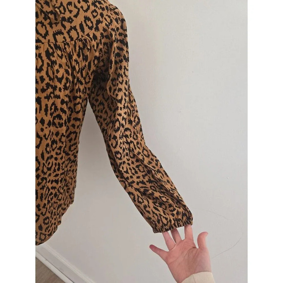 India Collection Emerson Fry Emmaline Organic Cotton Leopard Blouse Shirt XS - Picture 8 of 13